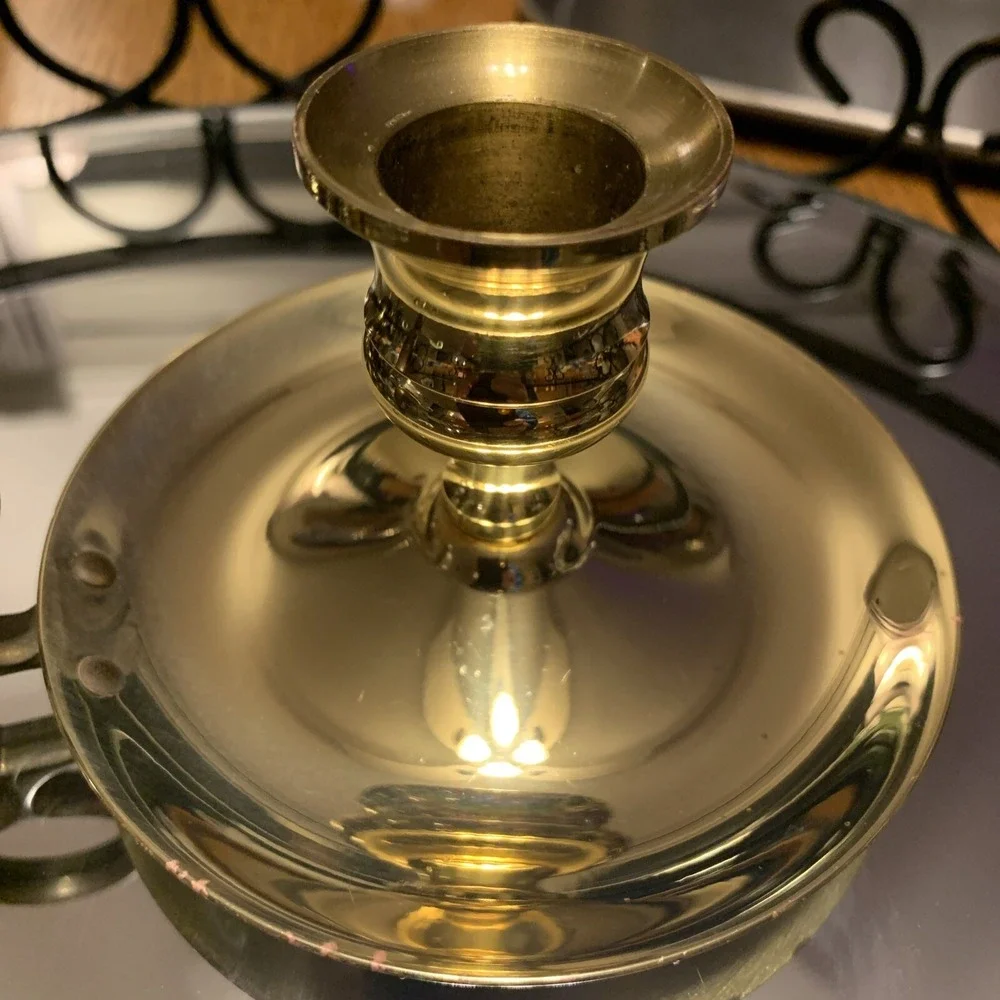Baldwin single‎ finger candle stick holder brass